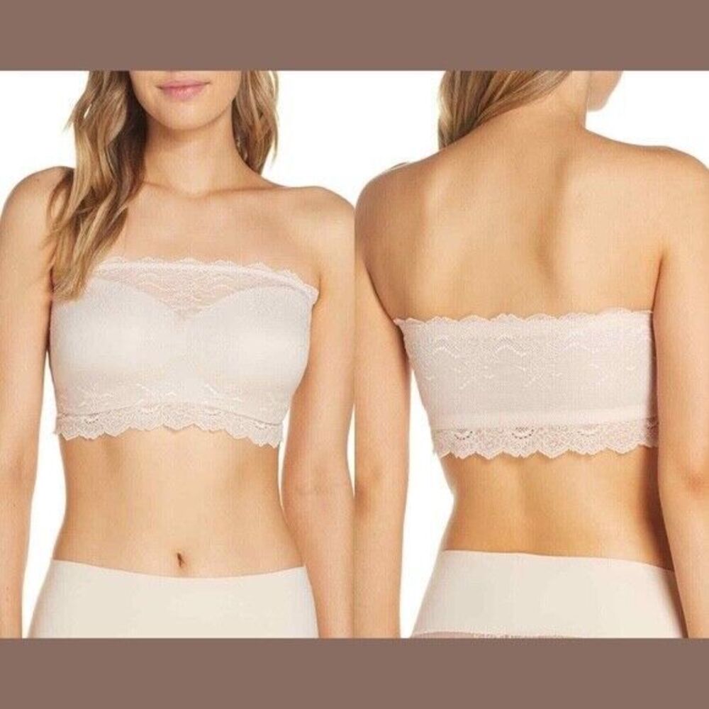 NWT $48 Spanx [ Large‎ ] Undie-Tectable Bandeau Bra Creme Blush #U1105